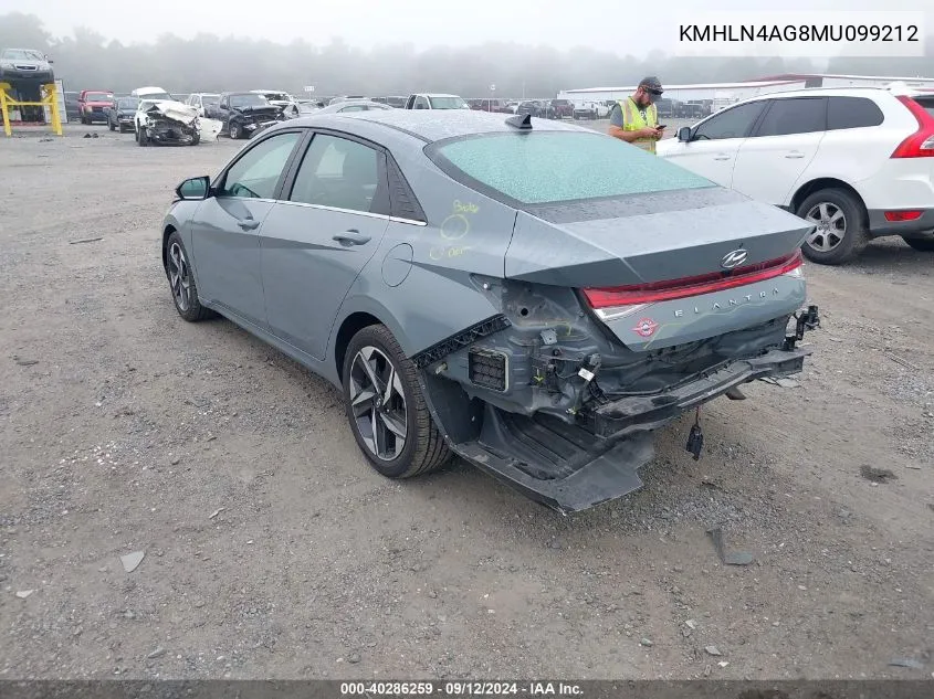 KMHLN4AG8MU099212 2021 Hyundai Elantra Sel