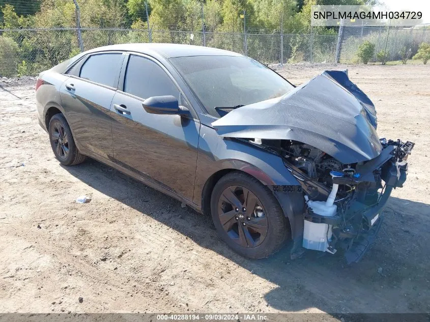 5NPLM4AG4MH034729 2021 Hyundai Elantra Sel