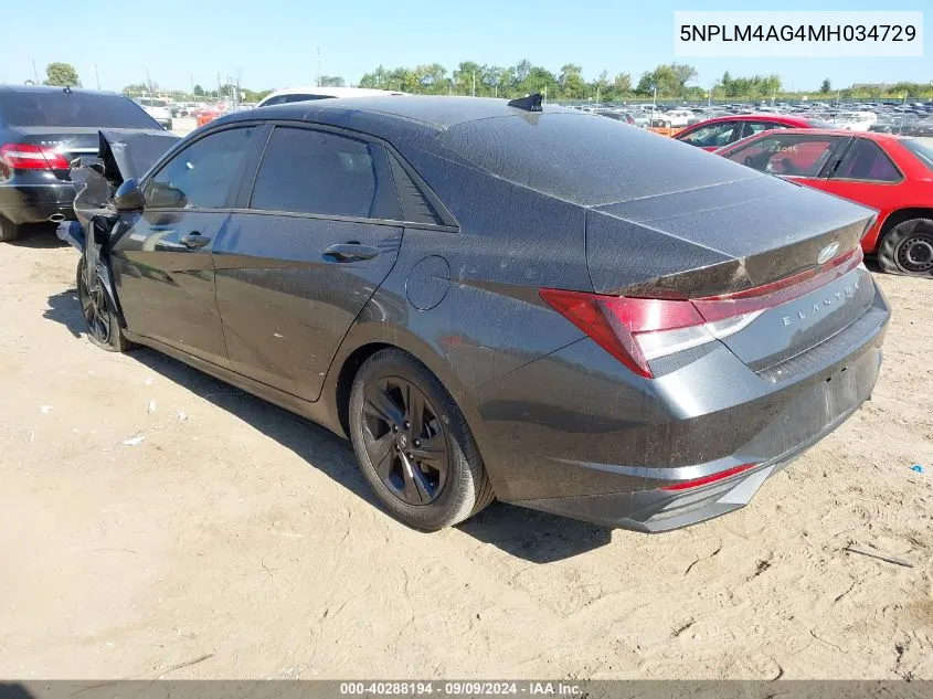 5NPLM4AG4MH034729 2021 Hyundai Elantra Sel