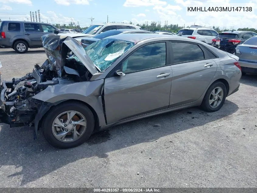 KMHLL4AG3MU147138 2021 Hyundai Elantra Se