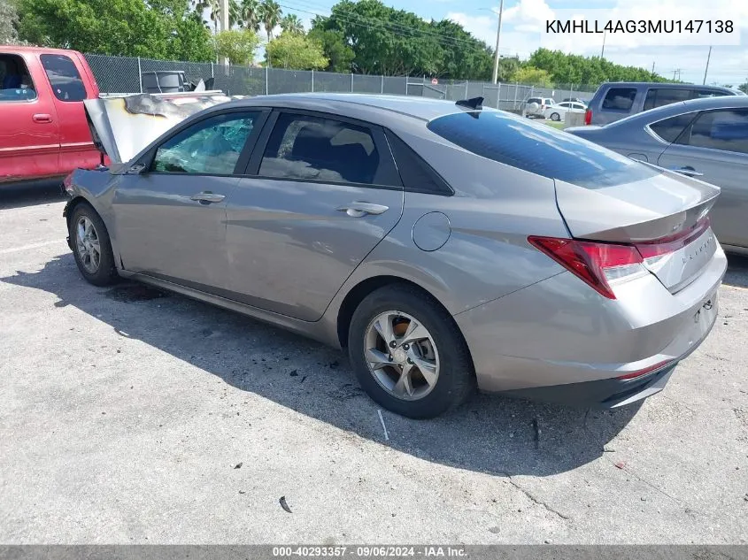 KMHLL4AG3MU147138 2021 Hyundai Elantra Se