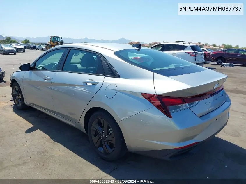 2021 Hyundai Elantra Sel VIN: 5NPLM4AG7MH037737 Lot: 40302849