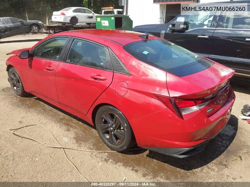 2021 Hyundai Elantra Sel VIN: KMHLS4AG7MU066260 Lot: 40320297