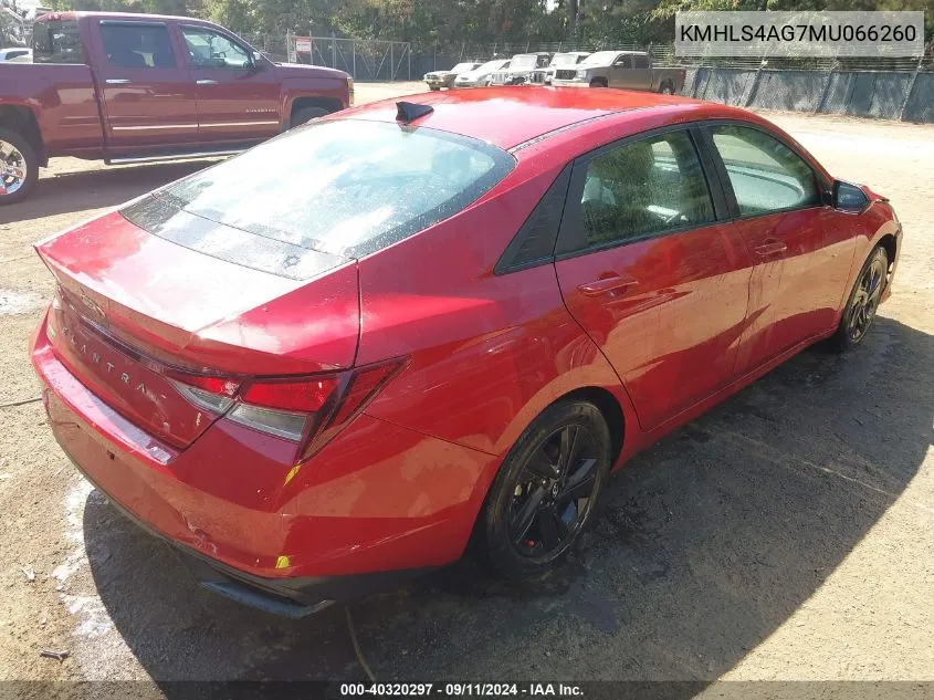 2021 Hyundai Elantra Sel VIN: KMHLS4AG7MU066260 Lot: 40320297