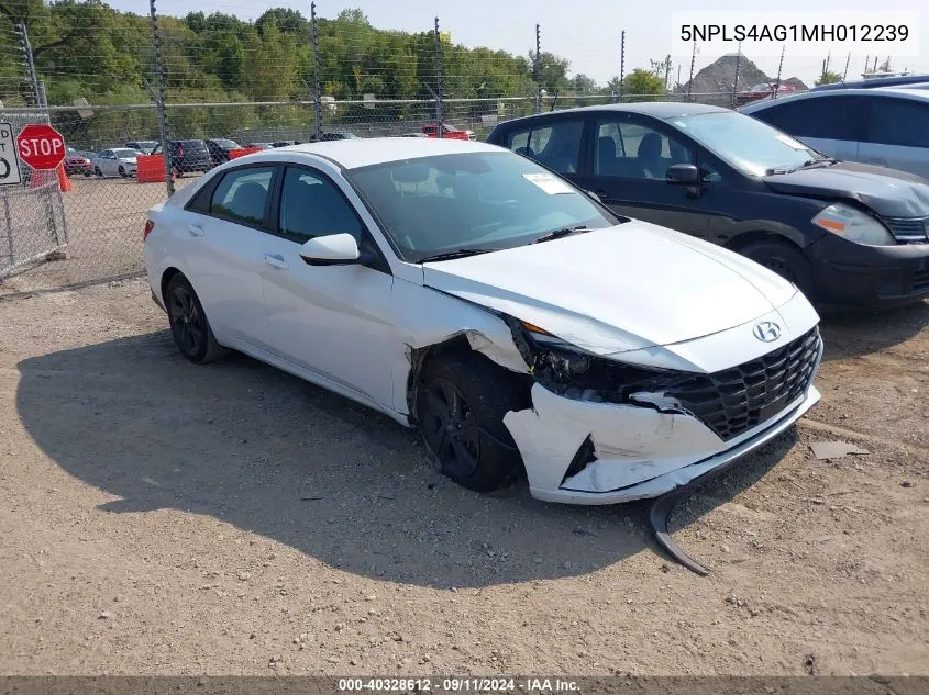 2021 Hyundai Elantra Sel VIN: 5NPLS4AG1MH012239 Lot: 40328612