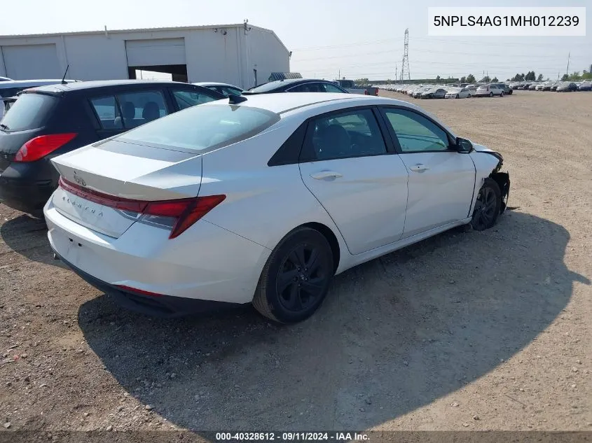 2021 Hyundai Elantra Sel VIN: 5NPLS4AG1MH012239 Lot: 40328612