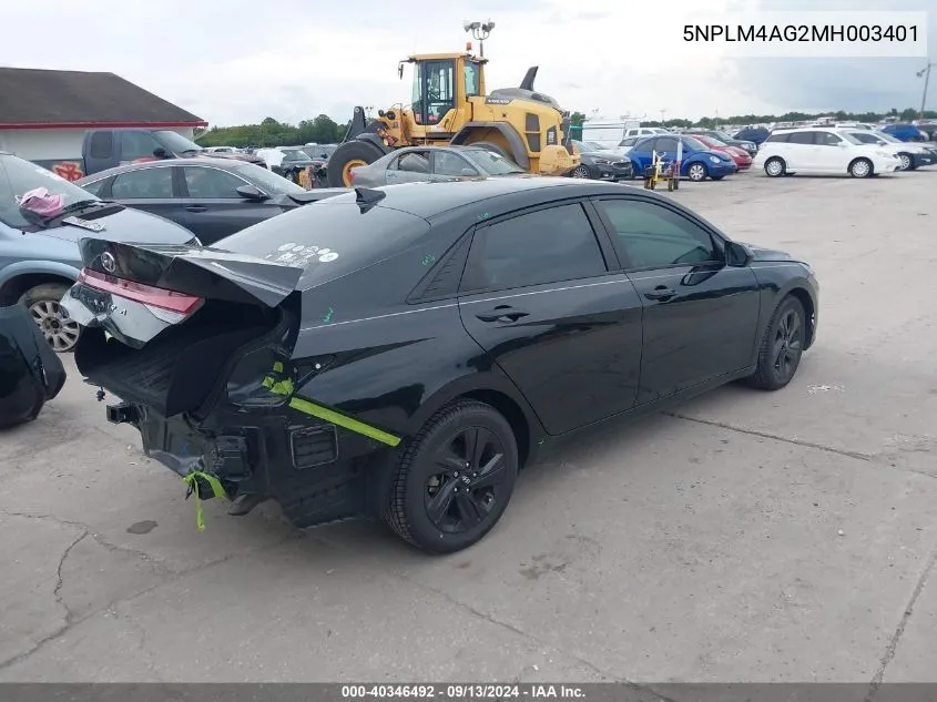 2021 Hyundai Elantra Sel VIN: 5NPLM4AG2MH003401 Lot: 40346492