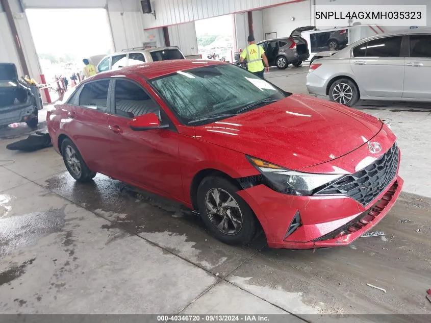 2021 Hyundai Elantra Se VIN: 5NPLL4AGXMH035323 Lot: 40346720