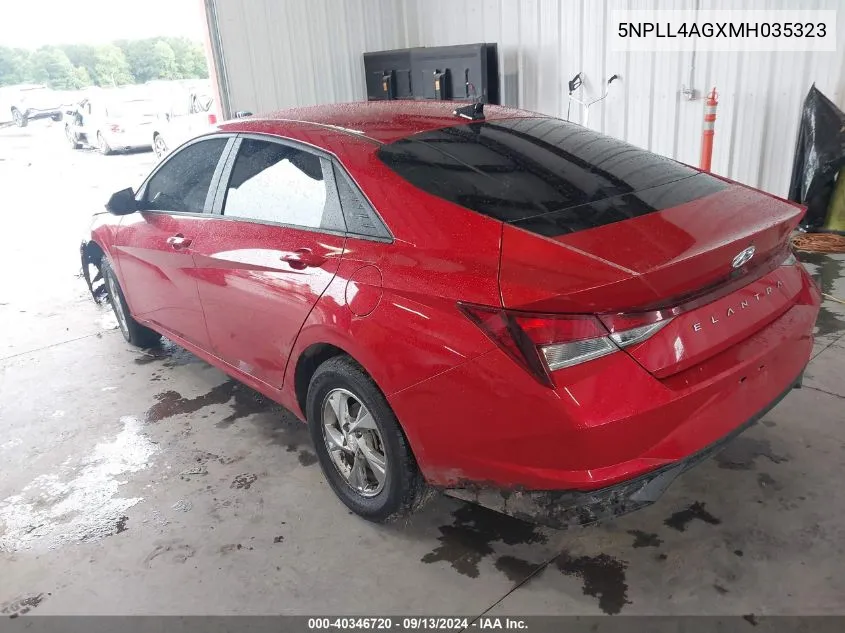 2021 Hyundai Elantra Se VIN: 5NPLL4AGXMH035323 Lot: 40346720