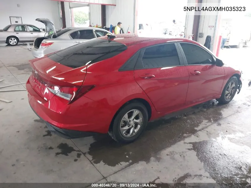 2021 Hyundai Elantra Se VIN: 5NPLL4AGXMH035323 Lot: 40346720