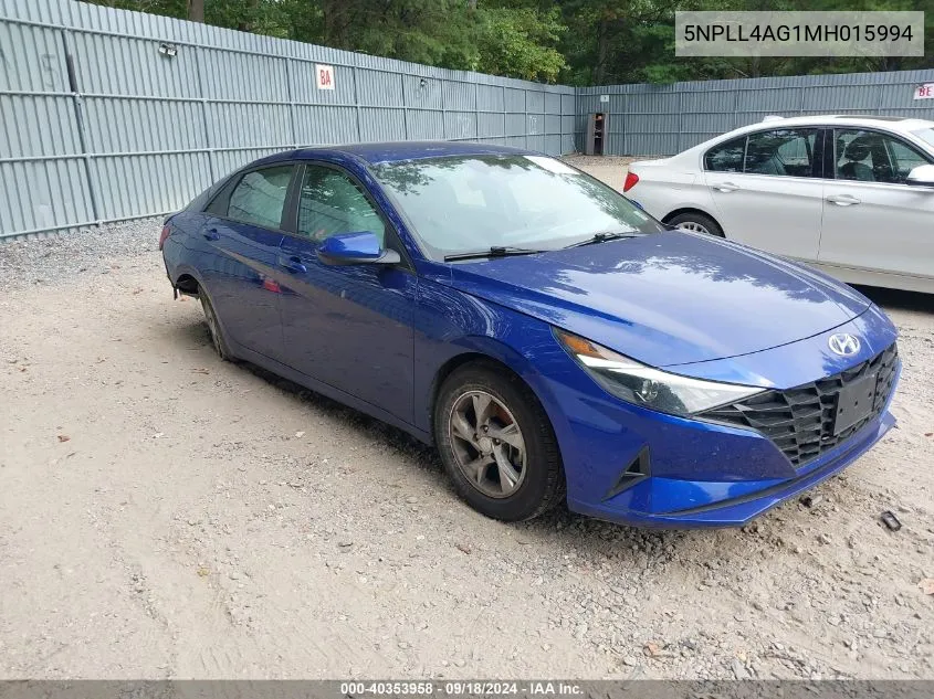 2021 Hyundai Elantra Se VIN: 5NPLL4AG1MH015994 Lot: 40353958