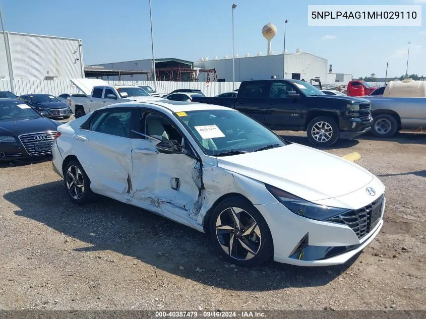 5NPLP4AG1MH029110 2021 Hyundai Elantra Limited