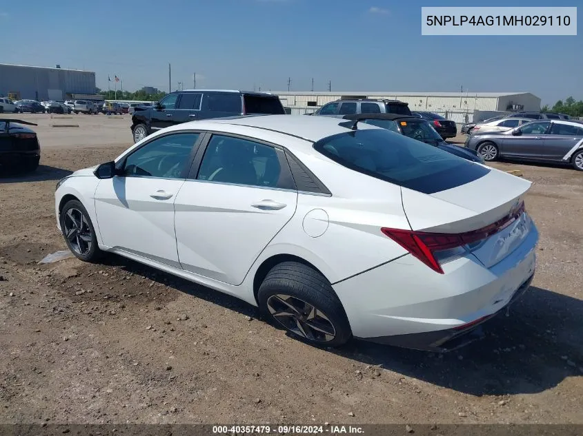 5NPLP4AG1MH029110 2021 Hyundai Elantra Limited