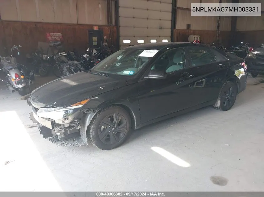 5NPLM4AG7MH003331 2021 Hyundai Elantra Sel