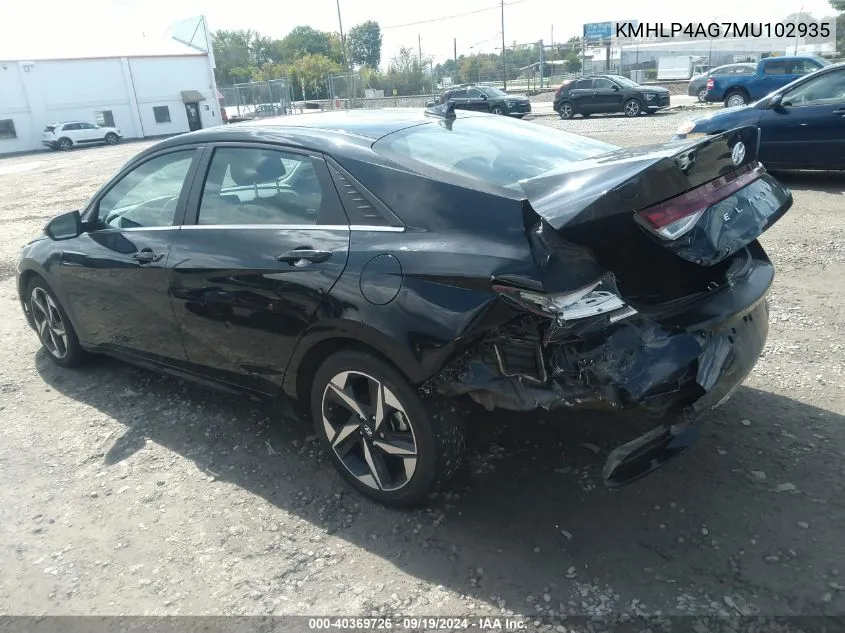 KMHLP4AG7MU102935 2021 Hyundai Elantra Limited