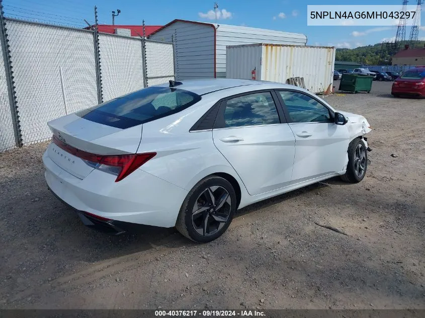 2021 Hyundai Elantra Sel VIN: 5NPLN4AG6MH043297 Lot: 40376217