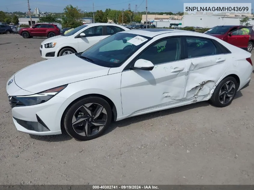 5NPLN4AG4MH043699 2021 Hyundai Elantra Sel