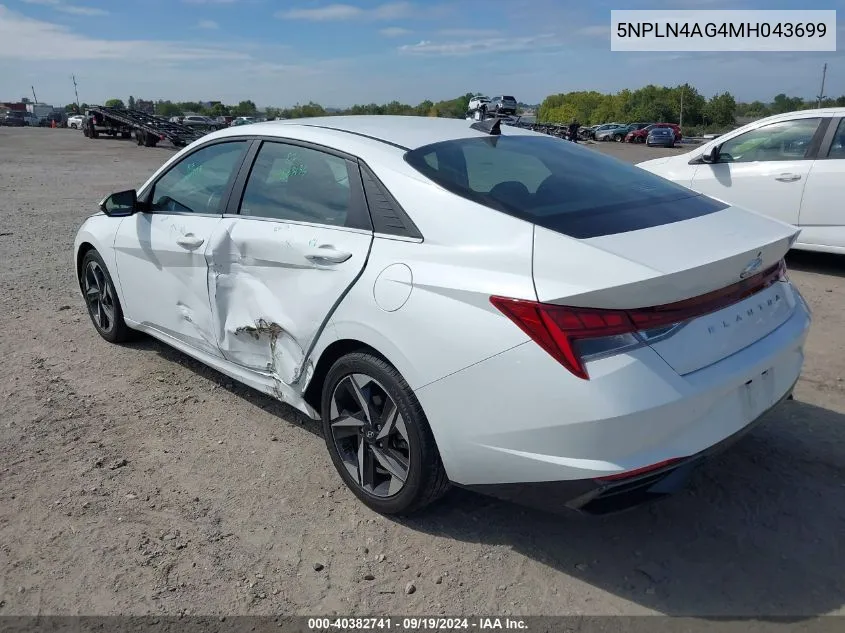 2021 Hyundai Elantra Sel VIN: 5NPLN4AG4MH043699 Lot: 40382741