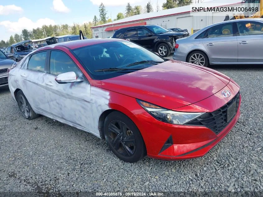 5NPLM4AG3MH006498 2021 Hyundai Elantra Sel