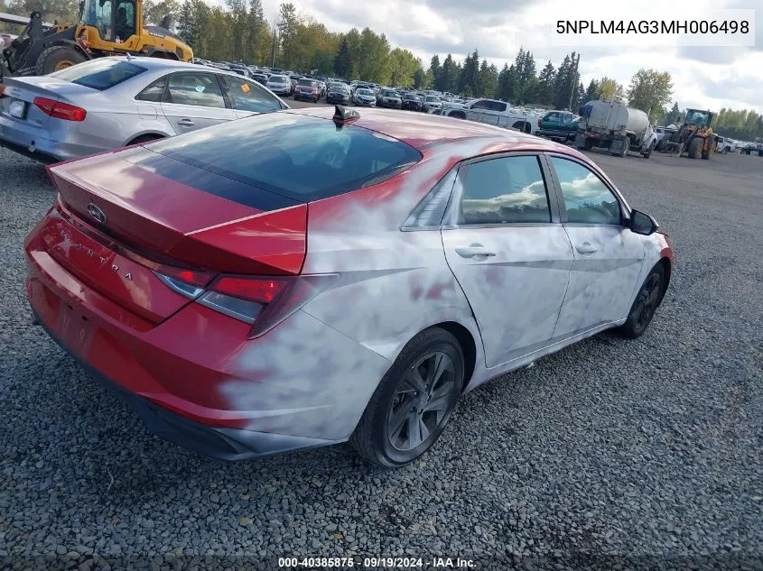 5NPLM4AG3MH006498 2021 Hyundai Elantra Sel