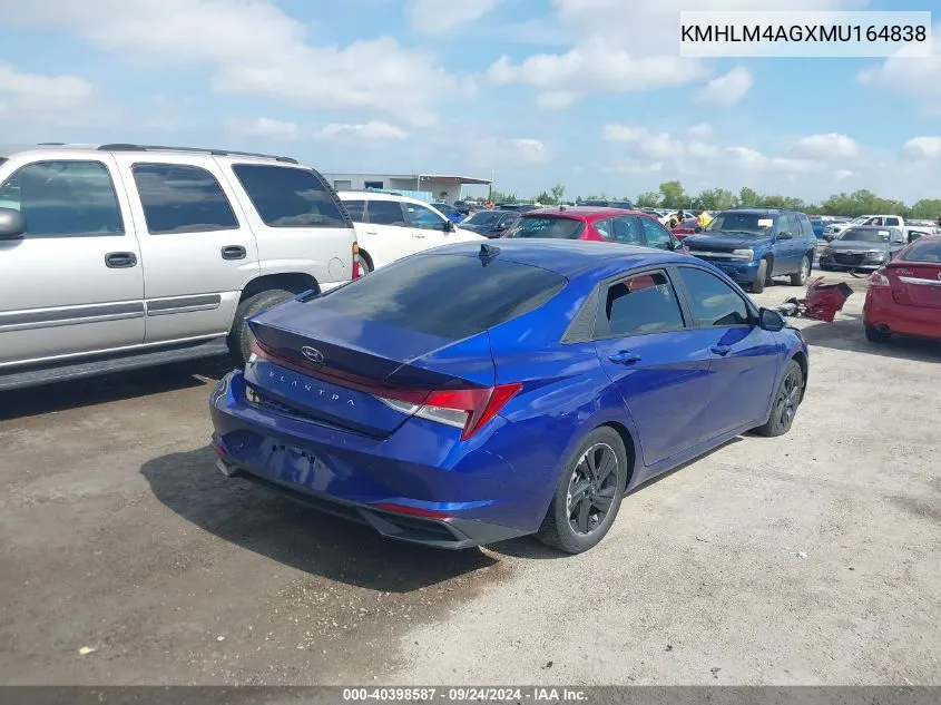 2021 Hyundai Elantra Sel VIN: KMHLM4AGXMU164838 Lot: 40398587