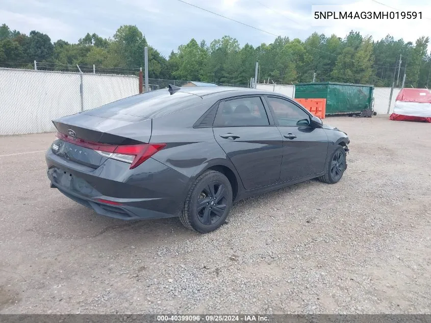 5NPLM4AG3MH019591 2021 Hyundai Elantra Sel