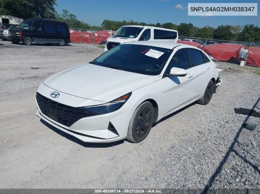 5NPLS4AG2MH038347 2021 Hyundai Elantra Sel