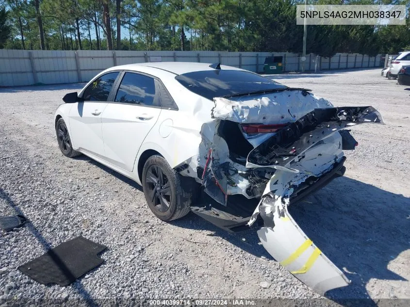 2021 Hyundai Elantra Sel VIN: 5NPLS4AG2MH038347 Lot: 40399714