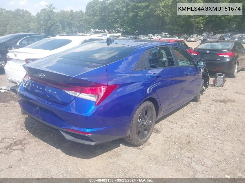 2021 Hyundai Elantra Sel VIN: KMHLS4AGXMU151674 Lot: 40409153