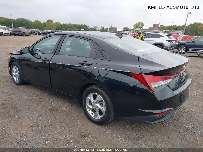 KMHLL4AG5MU181310 2021 Hyundai Elantra Se