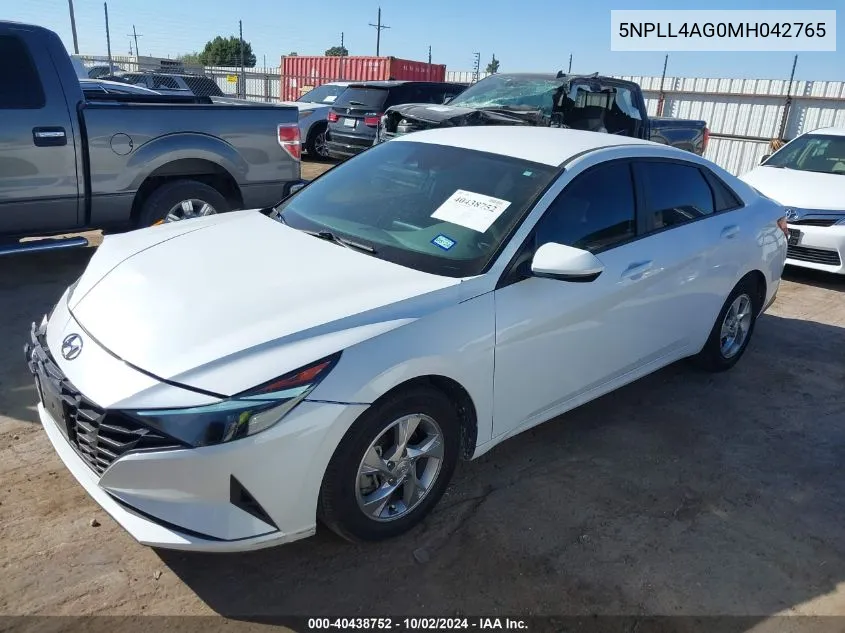 2021 Hyundai Elantra Se VIN: 5NPLL4AG0MH042765 Lot: 40438752