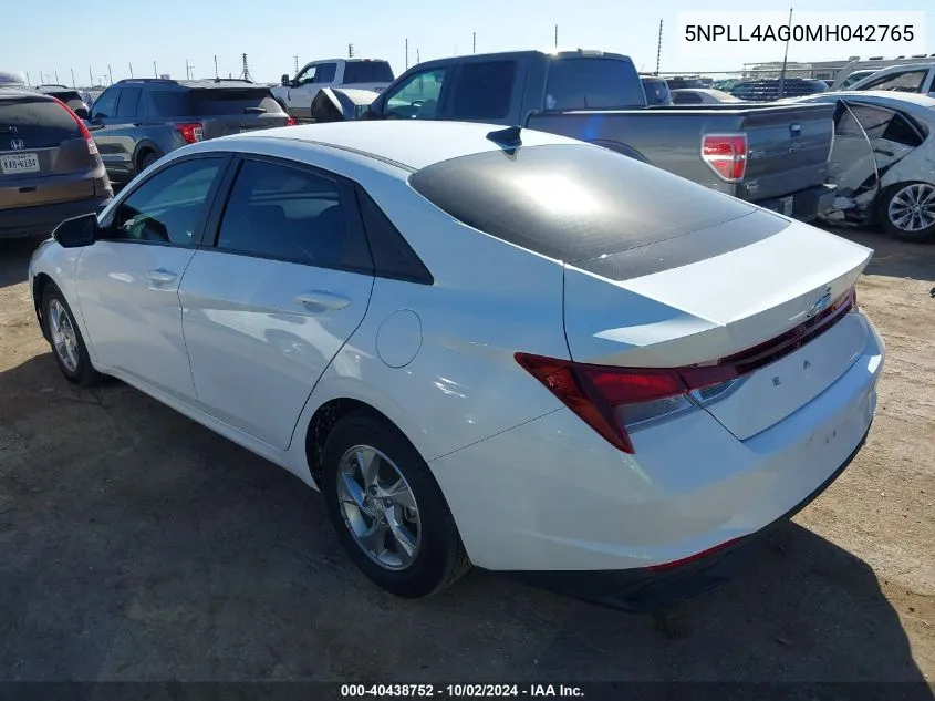 5NPLL4AG0MH042765 2021 Hyundai Elantra Se