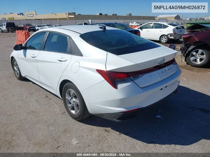 5NPLL4AG9MH026872 2021 Hyundai Elantra Se