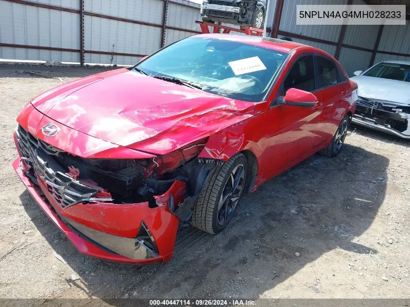 5NPLN4AG4MH028233 2021 Hyundai Elantra Sel