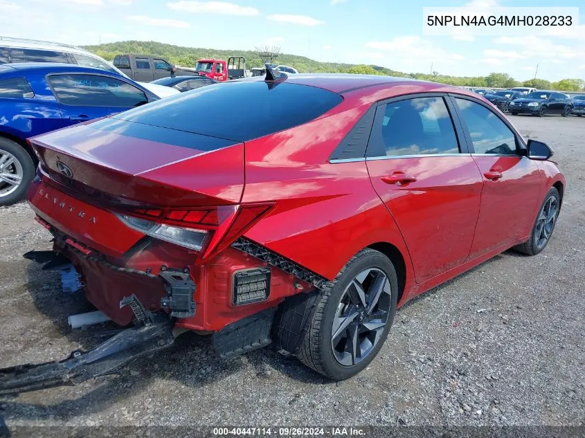 5NPLN4AG4MH028233 2021 Hyundai Elantra Sel