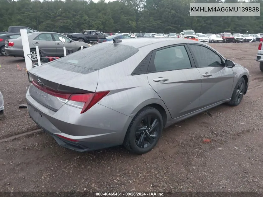 2021 Hyundai Elantra Sel VIN: KMHLM4AG6MU139838 Lot: 40465461