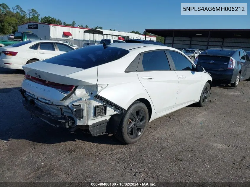 2021 Hyundai Elantra Sel VIN: 5NPLS4AG6MH006212 Lot: 40486188