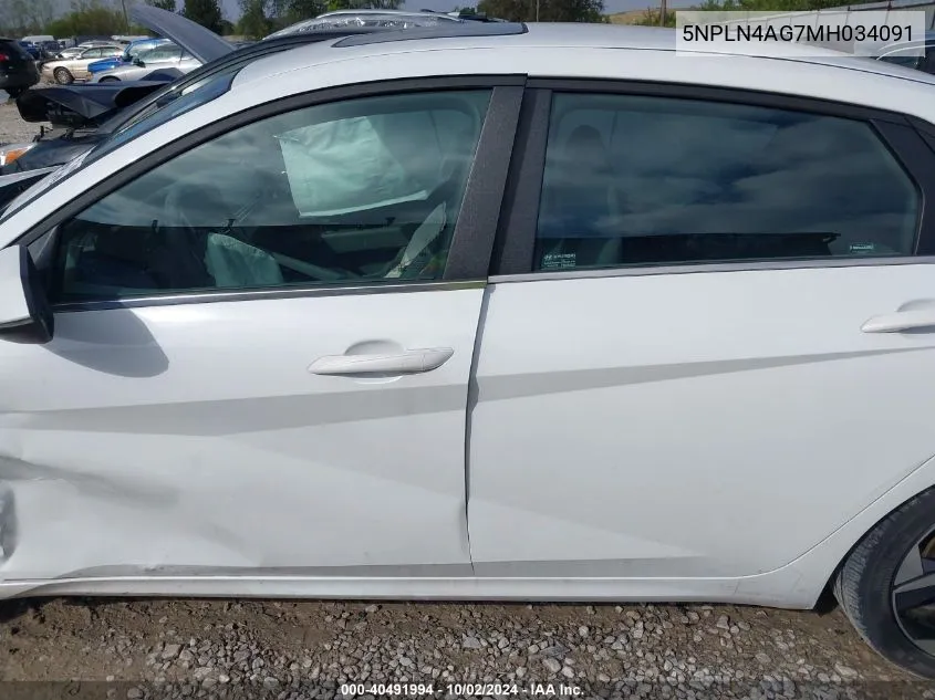 5NPLN4AG7MH034091 2021 Hyundai Elantra Sel