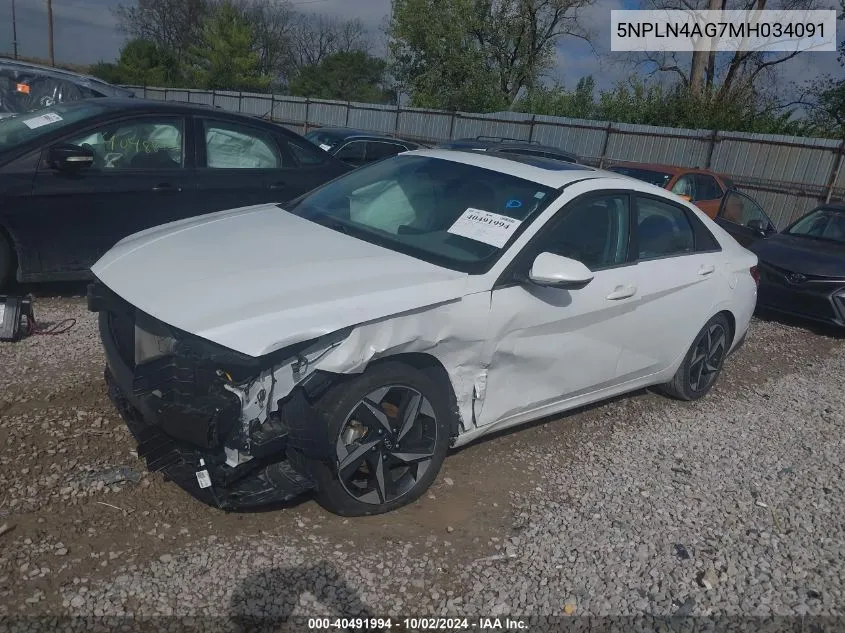 5NPLN4AG7MH034091 2021 Hyundai Elantra Sel