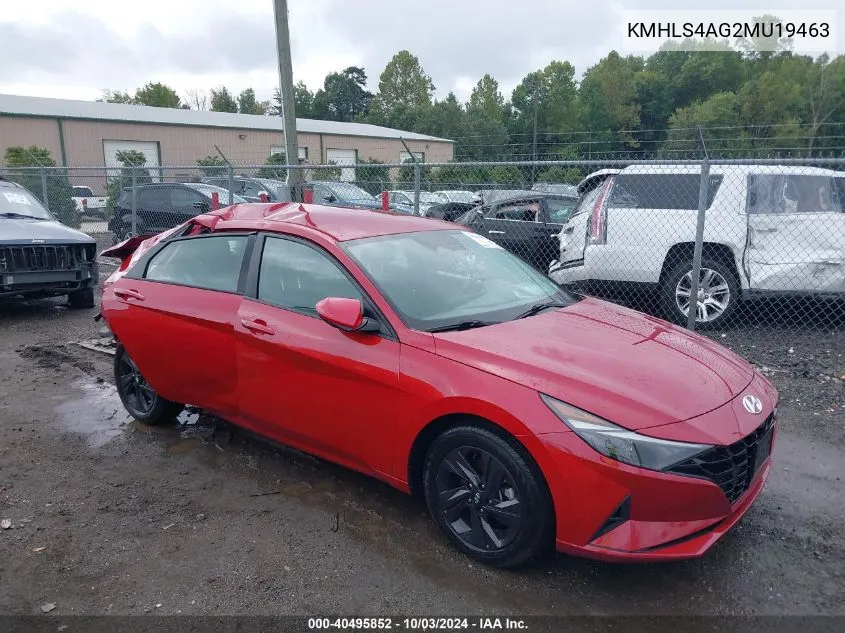 2021 Hyundai Elantra Sel VIN: KMHLS4AG2MU19463 Lot: 40495852