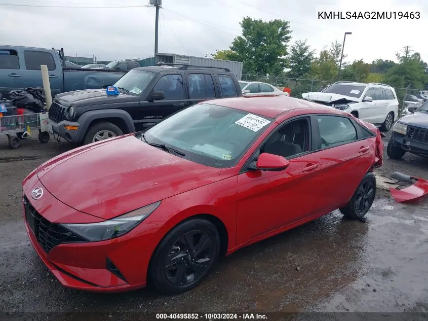 2021 Hyundai Elantra Sel VIN: KMHLS4AG2MU19463 Lot: 40495852