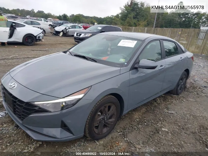 2021 Hyundai Elantra Sel VIN: KMHLS4AG1MU165978 Lot: 40495922