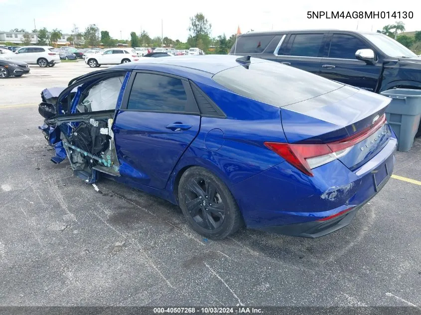 5NPLM4AG8MH014130 2021 Hyundai Elantra Sel