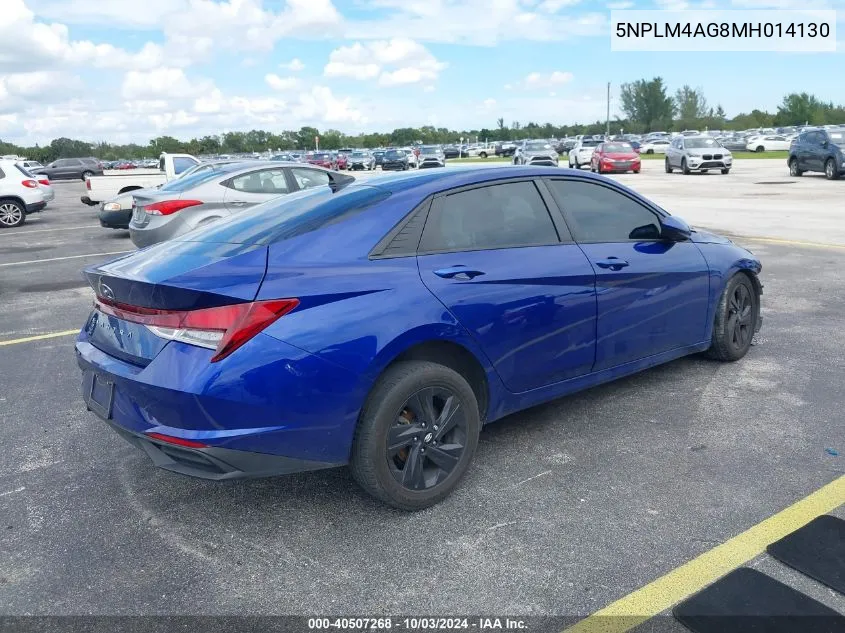 5NPLM4AG8MH014130 2021 Hyundai Elantra Sel