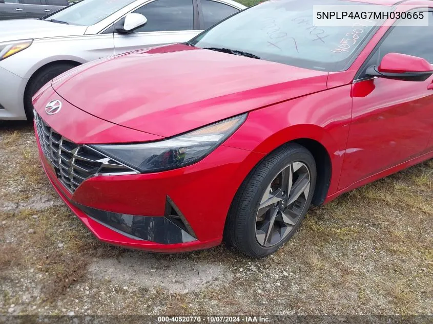 5NPLP4AG7MH030665 2021 Hyundai Elantra Limited