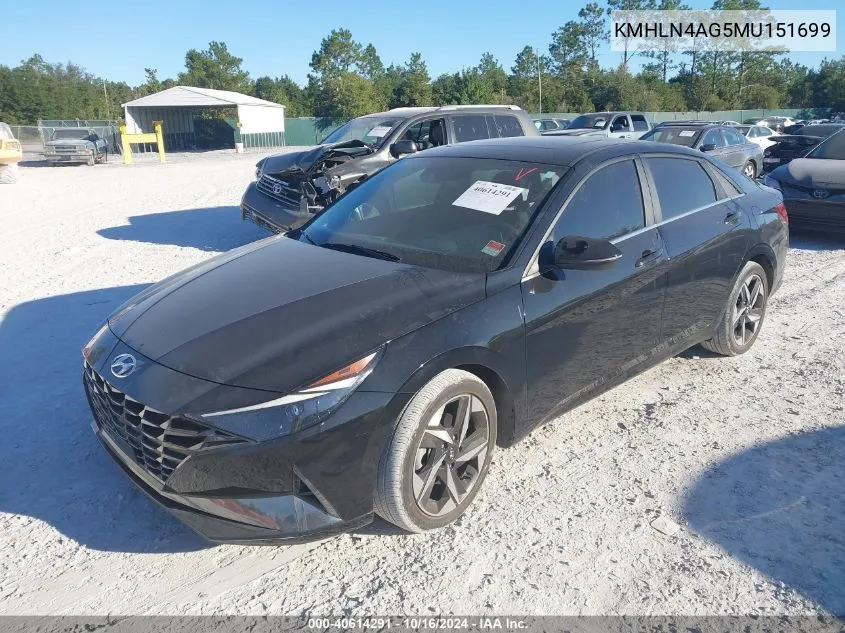 2021 Hyundai Elantra Sel VIN: KMHLN4AG5MU151699 Lot: 40614291