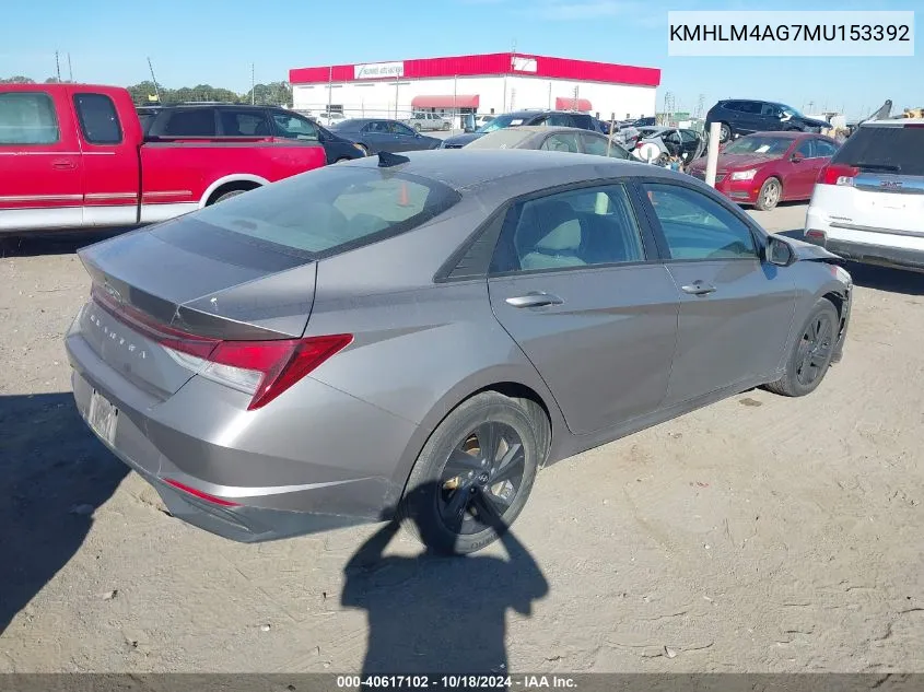 KMHLM4AG7MU153392 2021 Hyundai Elantra Sel