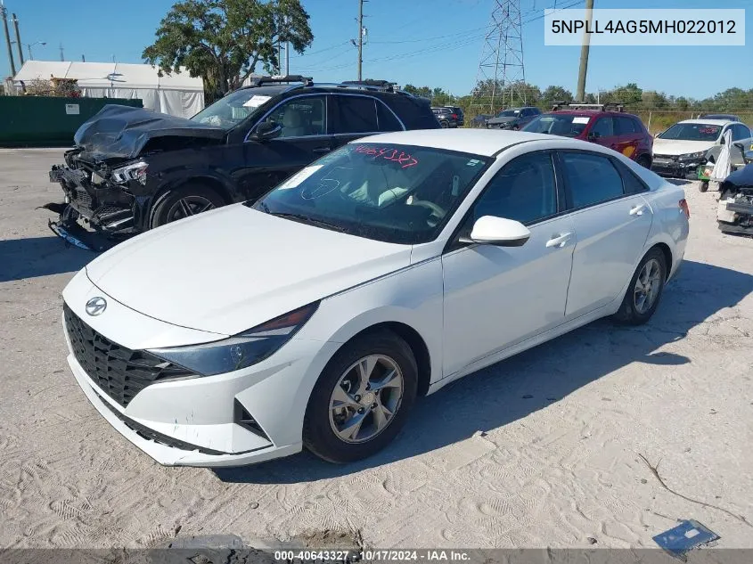 2021 Hyundai Elantra Se VIN: 5NPLL4AG5MH022012 Lot: 40643327