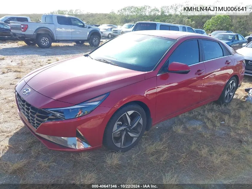 2021 Hyundai Elantra Hybrid Limited VIN: KMHLN4AJ1MU006641 Lot: 40647346