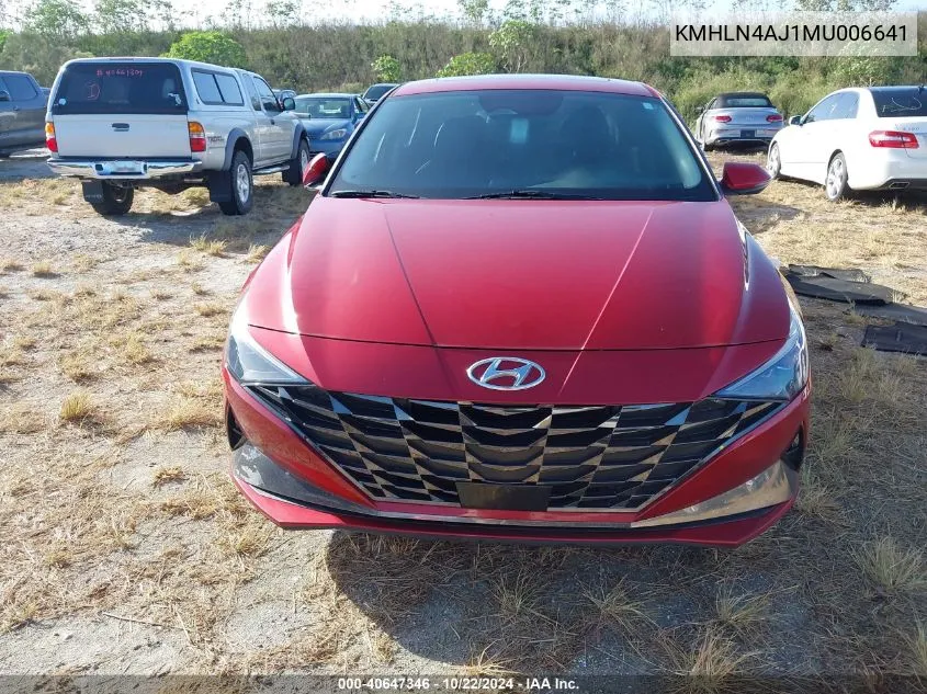 2021 Hyundai Elantra Hybrid Limited VIN: KMHLN4AJ1MU006641 Lot: 40647346